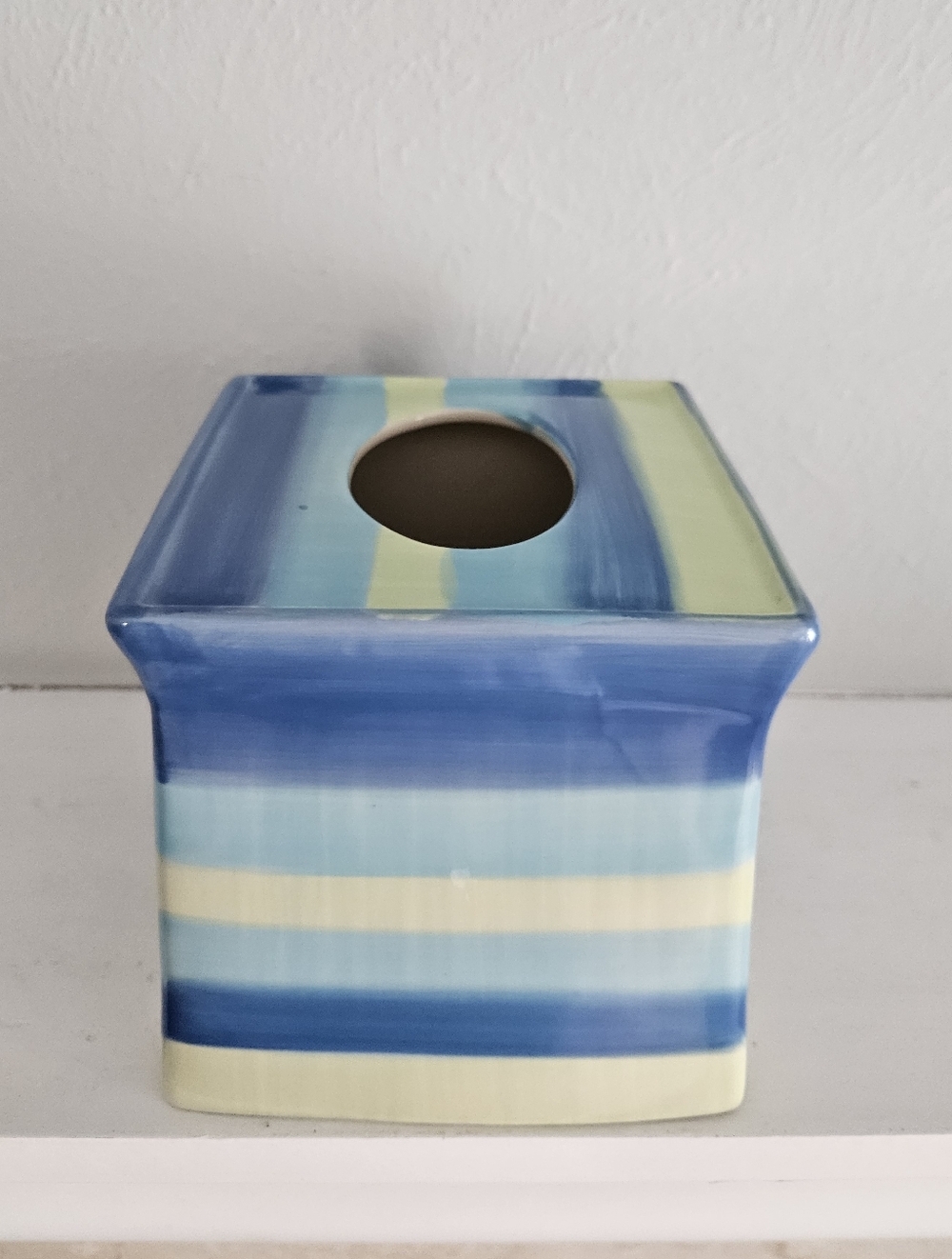 Vintage Springs Global Hand Painted Glazed Ceramic Decorative Tissue Box Cover - Picture 7 of 12
